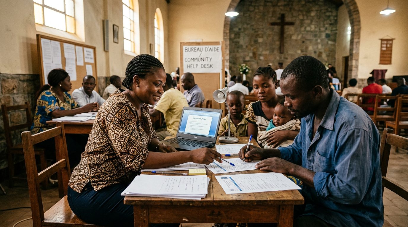 A consultant helping a client organization with paperwork